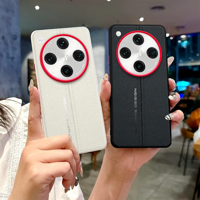 

For OPPO Find x8 Ultra Case Luxury Leather Stitching Gold Armor Red Circle Lens Back Cover For OPPO Find x8 x8s pro Plus Funda