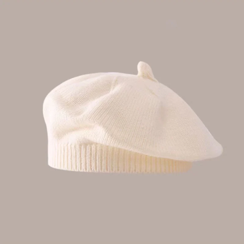 

Fashion Cute Baby Knitted Beret Hat Solid Color Children's Warm Hats Autumn Winter Cap For Kids Outdoor Bonnet Accessories Gift