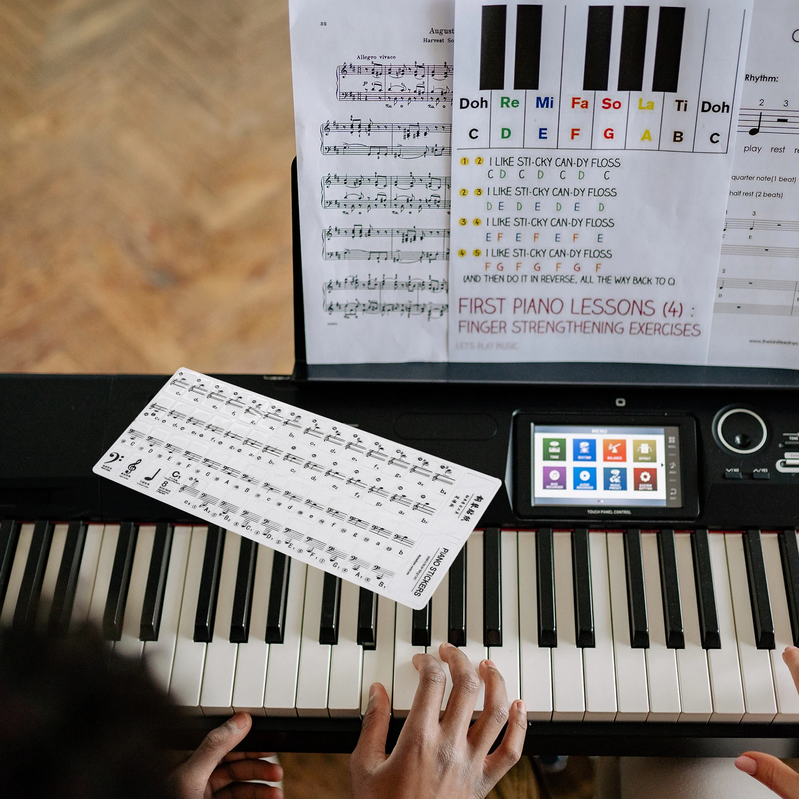 

Piano Stickers Key Notes Simple Keyboard Decals Musical Instrument Guides Beginner Pvc for