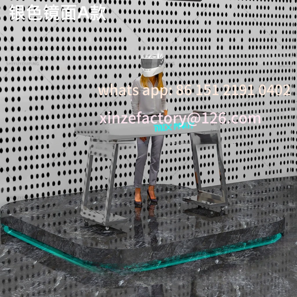 Customizable hall DJ table party wrought iron acrylic removable LED luminous disc table electronic sound nightclub