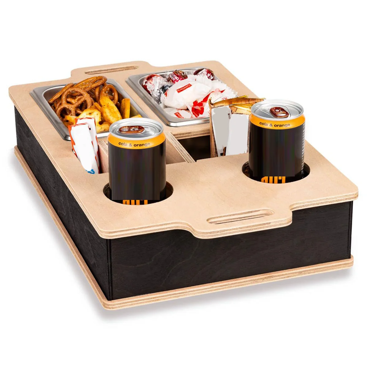 

CouchBar - Personalised 2 Snack Bowls (Delivery Not Include), Organiser and Bottle Holder - Couchbutler Couch Organiser