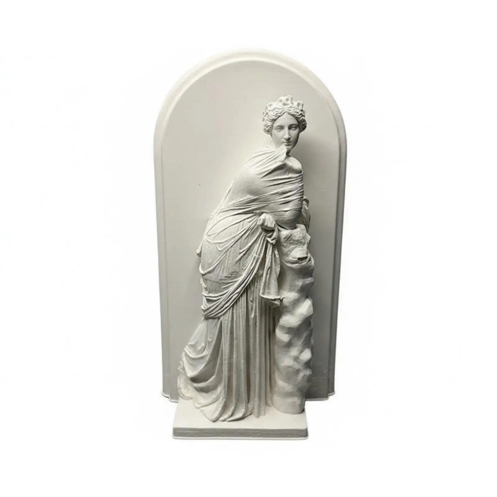 Classical Deity Sculpture Arched Panel Deity Statue Stone-Like