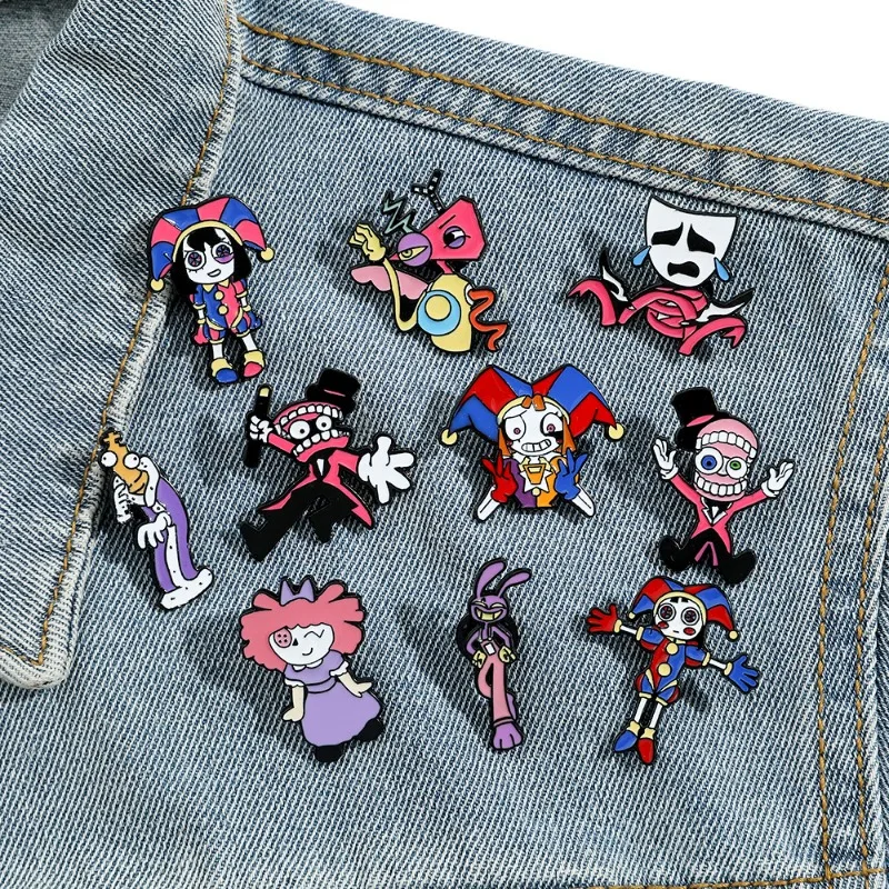 Hot The Amazing Digital Circus Series Creative and Personalized Brooch Cartoon Character Printing Exquisite Backpack Badge Gift view 2