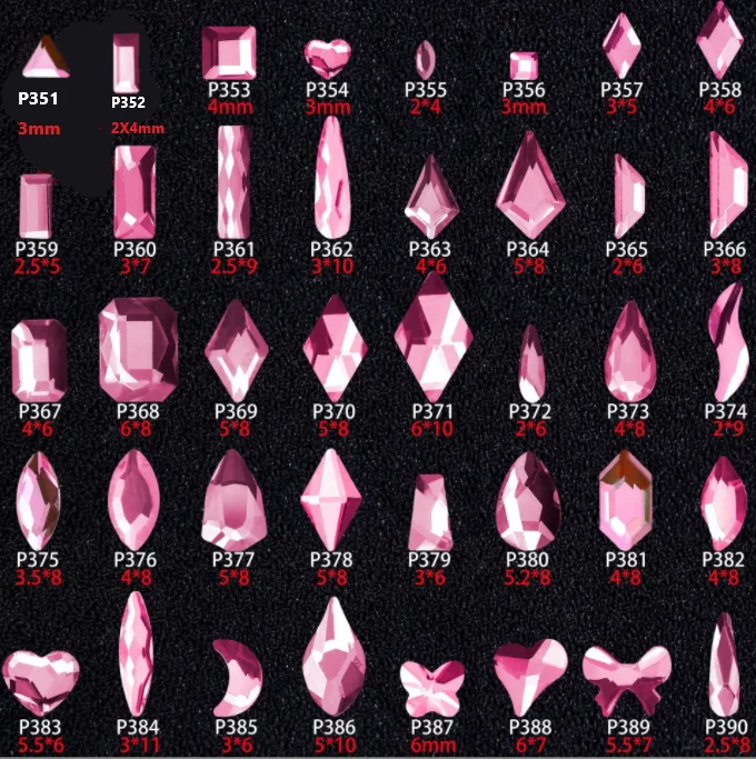 100 sztuk złoty jasnoróżowy różne kształty wielokolorowy kryształ elegancki Rhinestone 3D Manicure zdobienie paznokci dekoracje Charms biżuteria