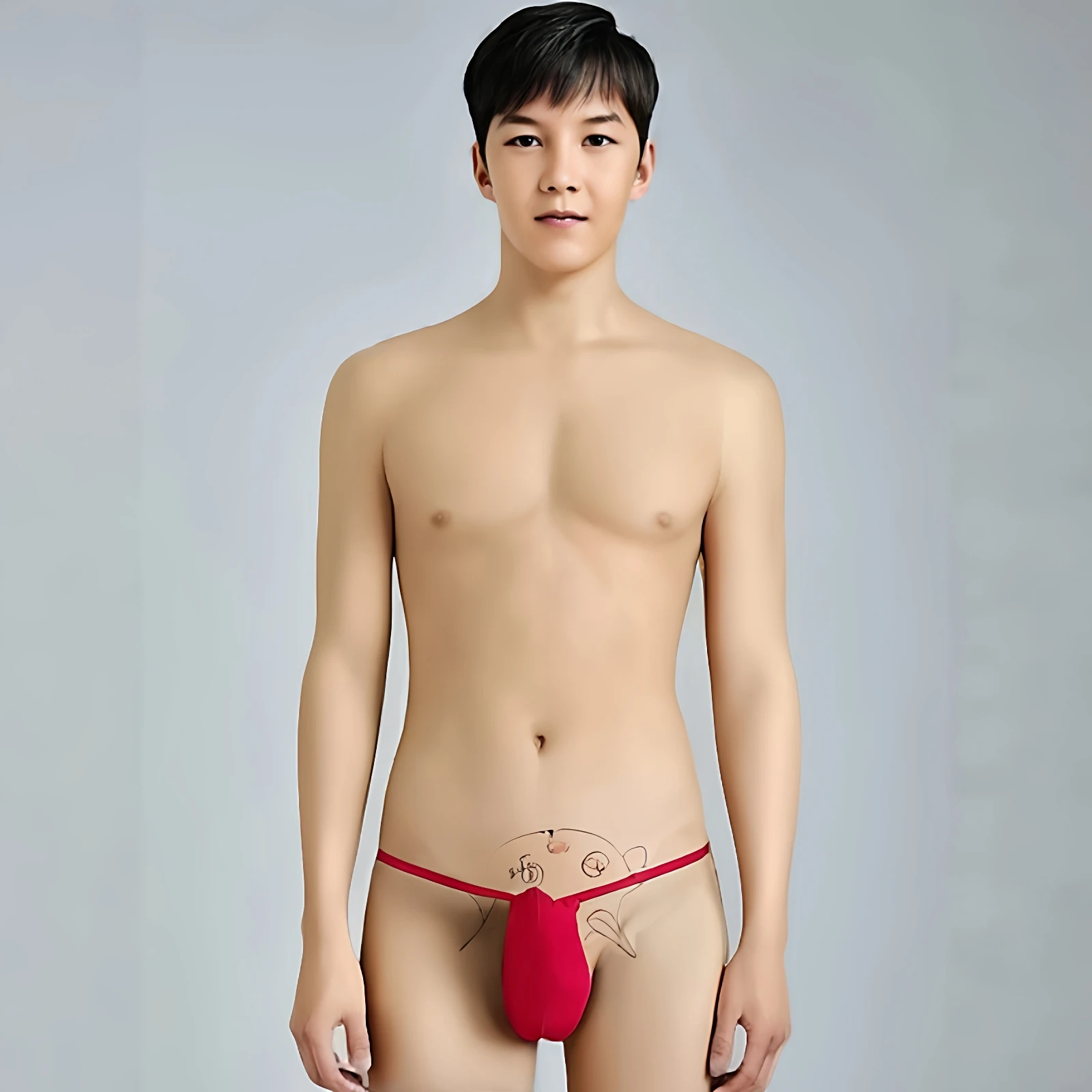 Calzoncillos de seda helada elásticos de cintura baja para hombre, estilo ajustado, sexy, con cordón, de una sola línea, sens...