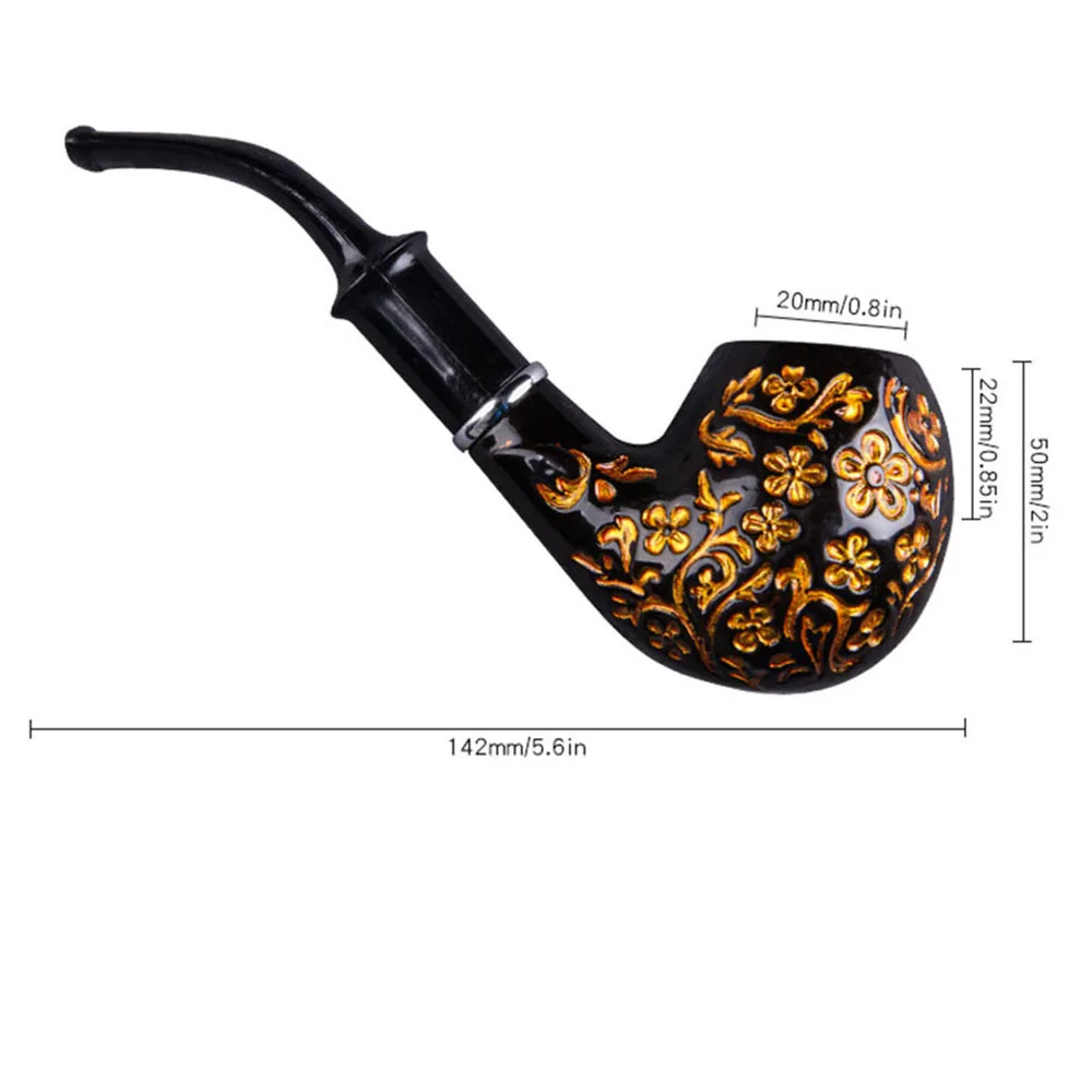 Resin Carving Smoking Pipe with Removable and Washable Filter Classic Tobacco Pipe for Smoking Tool Accessories Gift