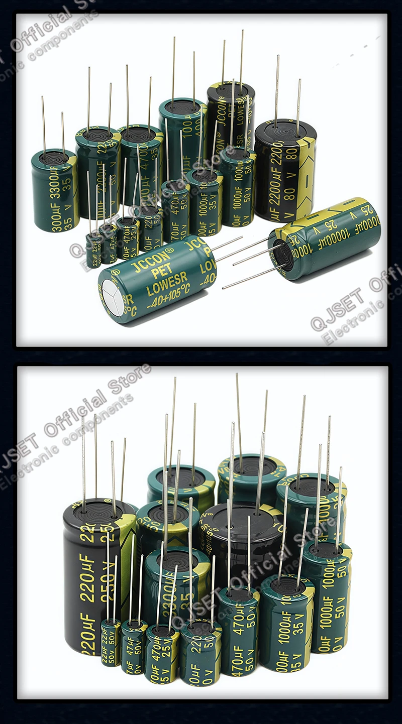 JCCON 6,3V 10V 16V 25V 35V 450V 100V 400V 100UF 220 330 470 680 1000 1500 2200 3300UF Hochfrequenz LOWESR Aluminium-Kondensatoren – Detail 14