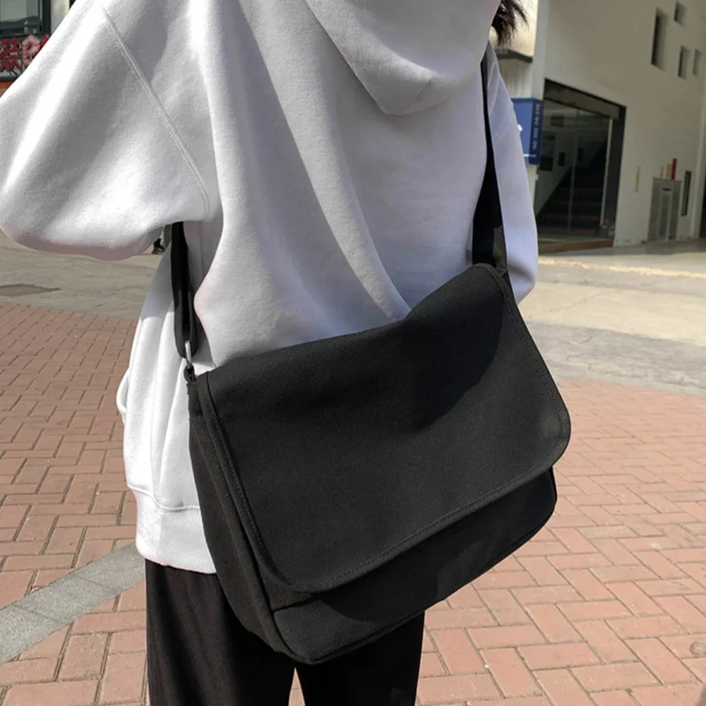 Crossbody Bags 2022 Women Canvas Youth Fashion Casual Shopping Shoulder Bag Large Capacity Solid Color Shoppers Handbags