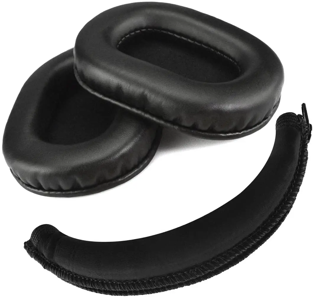 Earpad + Headband Compatible with Sony MDR-7506, MDR-V6, MDR-CD900ST Headphone Replacement Ear Pad + Headband Cover/Ear