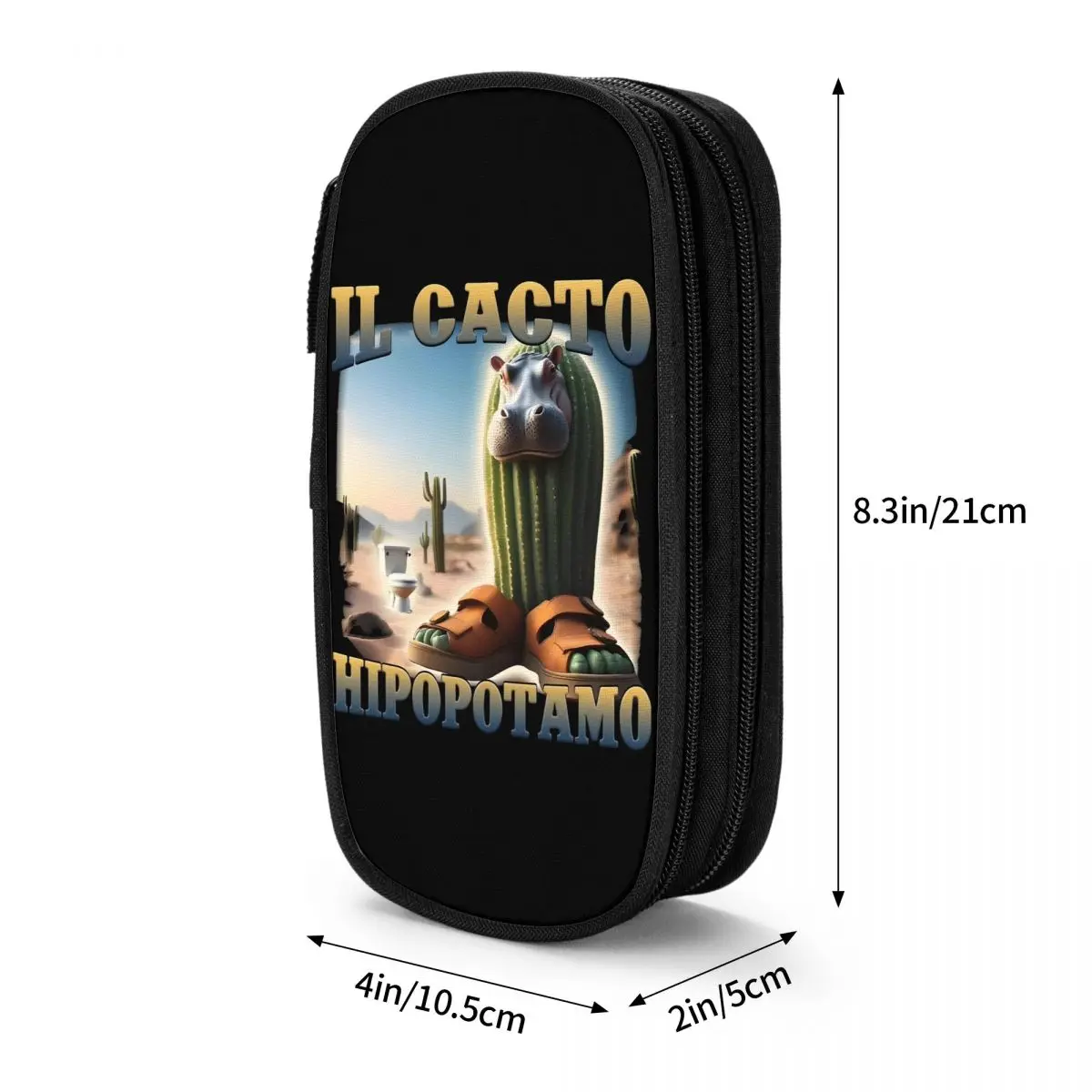 IL Cacto Hipopotamo مضحك الإيطالية Brainrot مقلمة الإيطالية Brainrot حامل قلم أكياس تخزين كبير الطلاب هدية pencelcases