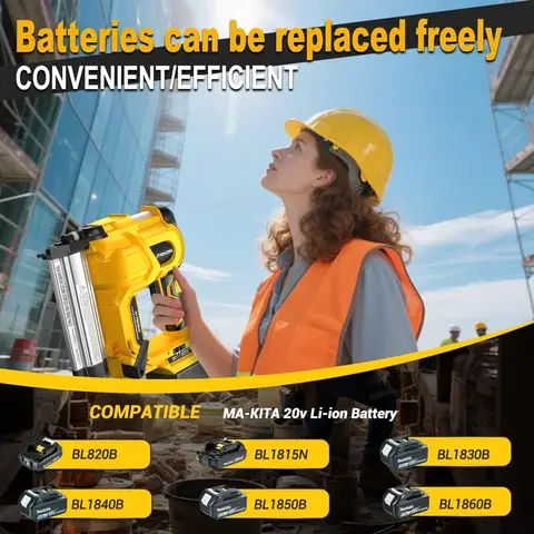 2-इन-1 कॉर्डलेस ब्रैड नेलर और स्टेपल गन MAKITA 18V बैटरी के लिए (बैटरी नहीं) - 18 गेज 2 10 best sales इलेक्ट्रिक नेल गन - №5