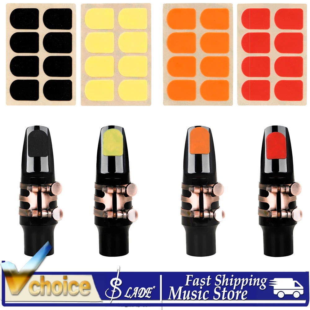 Saxophone/Clarinet Mouthpiece Patches 32Pcs 4 Colors–Silicone Teeth Protectors for Clarinet Soprano Sax Comfortable & Durable
