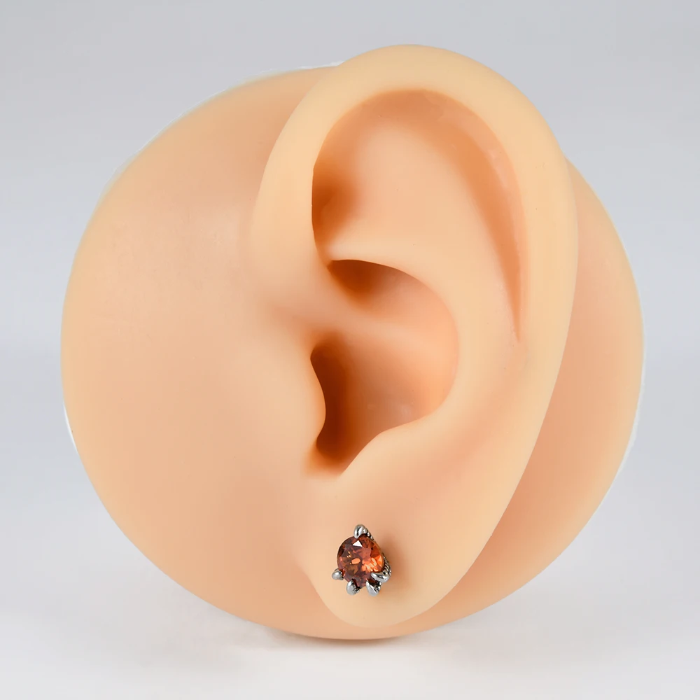الفولاذ المقاوم للصدأ الأحمر الزركون الحاجز الفرس الشر الأذن الزنمة اللولب القرط الشفاه الدائري الحلمة الدائري الصناعية ثقب مجوهرات للجسم #5