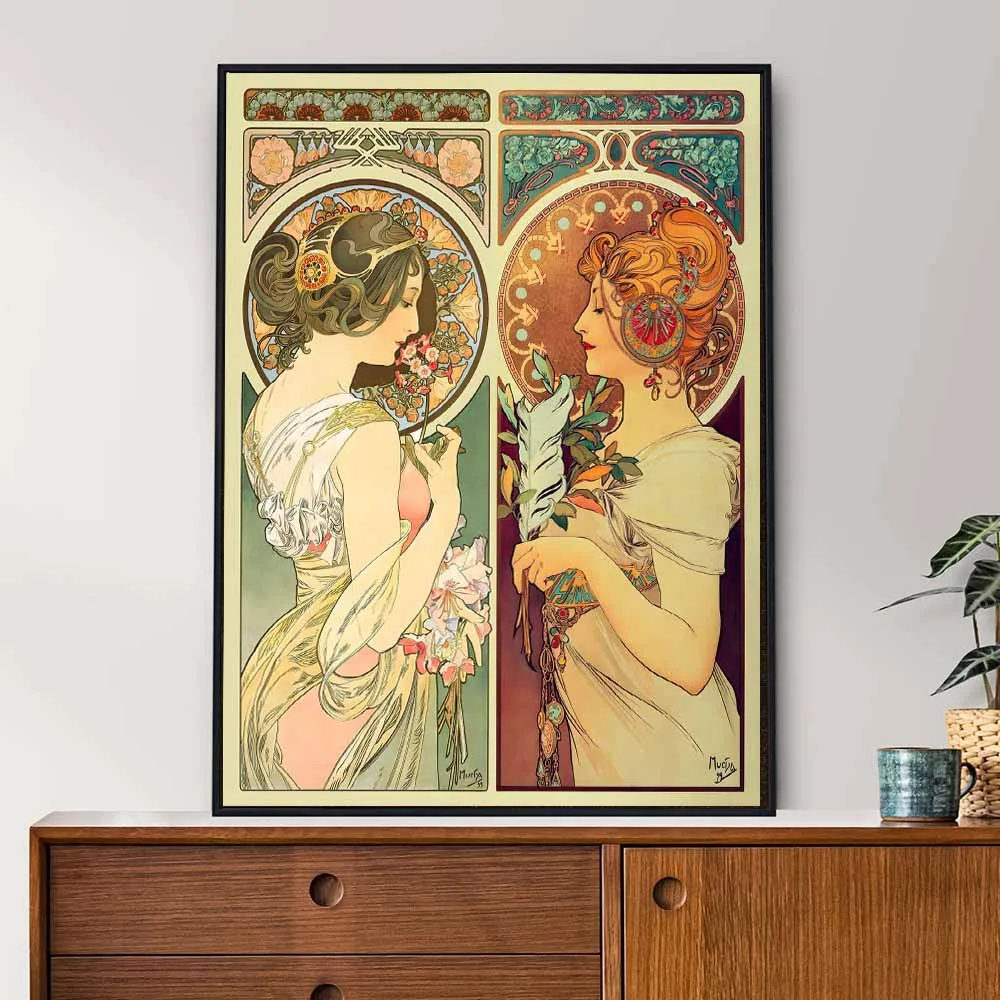 فن الحديث ريترو المشارك مجردة خلفية طباعة قماش اللوحة جدار الفن صورة لغرفة المعيشة ديكور المنزل الجمالية جدارية