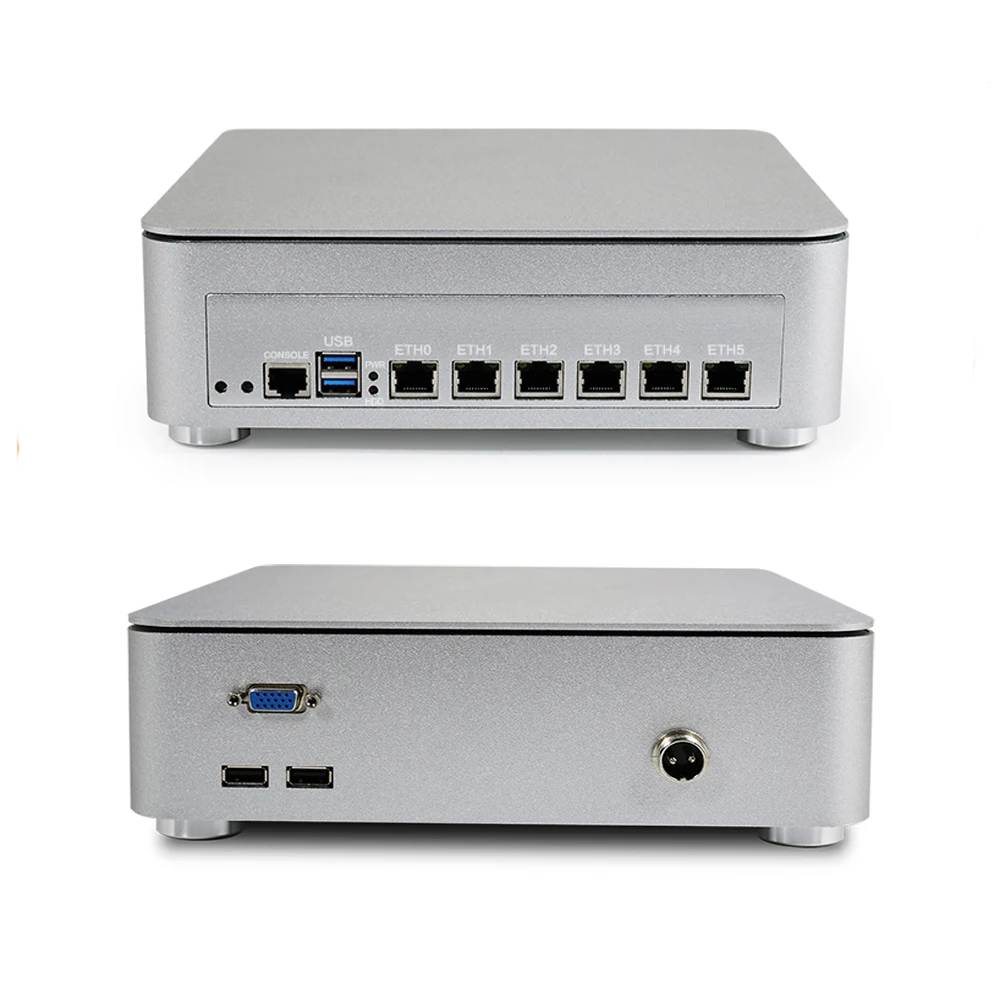 NAS Sever PC Intel J4125 N5105 I7 1165 g7 6 * I225V CONSOLE Nics USB VGA Firewall Pfsense Router sicurezza di rete NAS Cloud Storage