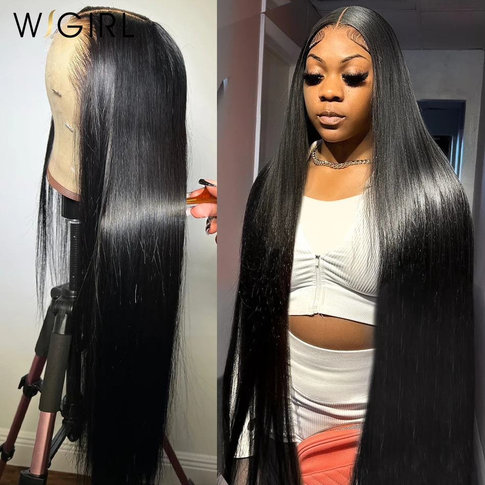 Wigirl 30 40Inch Straight 13x6 Transparent Lace Front Human Hair Wigs Brazilian Remy 250 Density 13x4 Lace Frontal Wig For Women