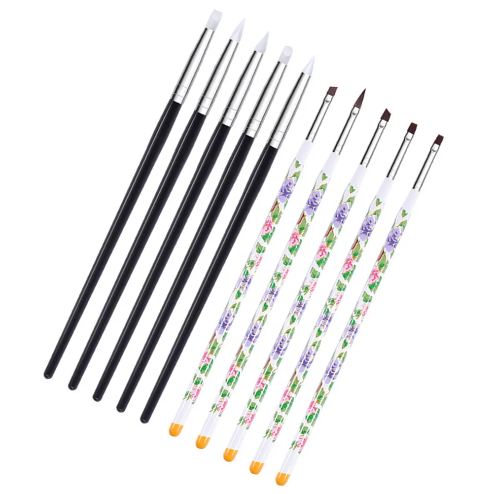 

10Pcs Nail Art Pen Brush Set Professional Silicone Nail Liner Pens Fine Detail Painting Tools Drawing Kit Manicure Supplies