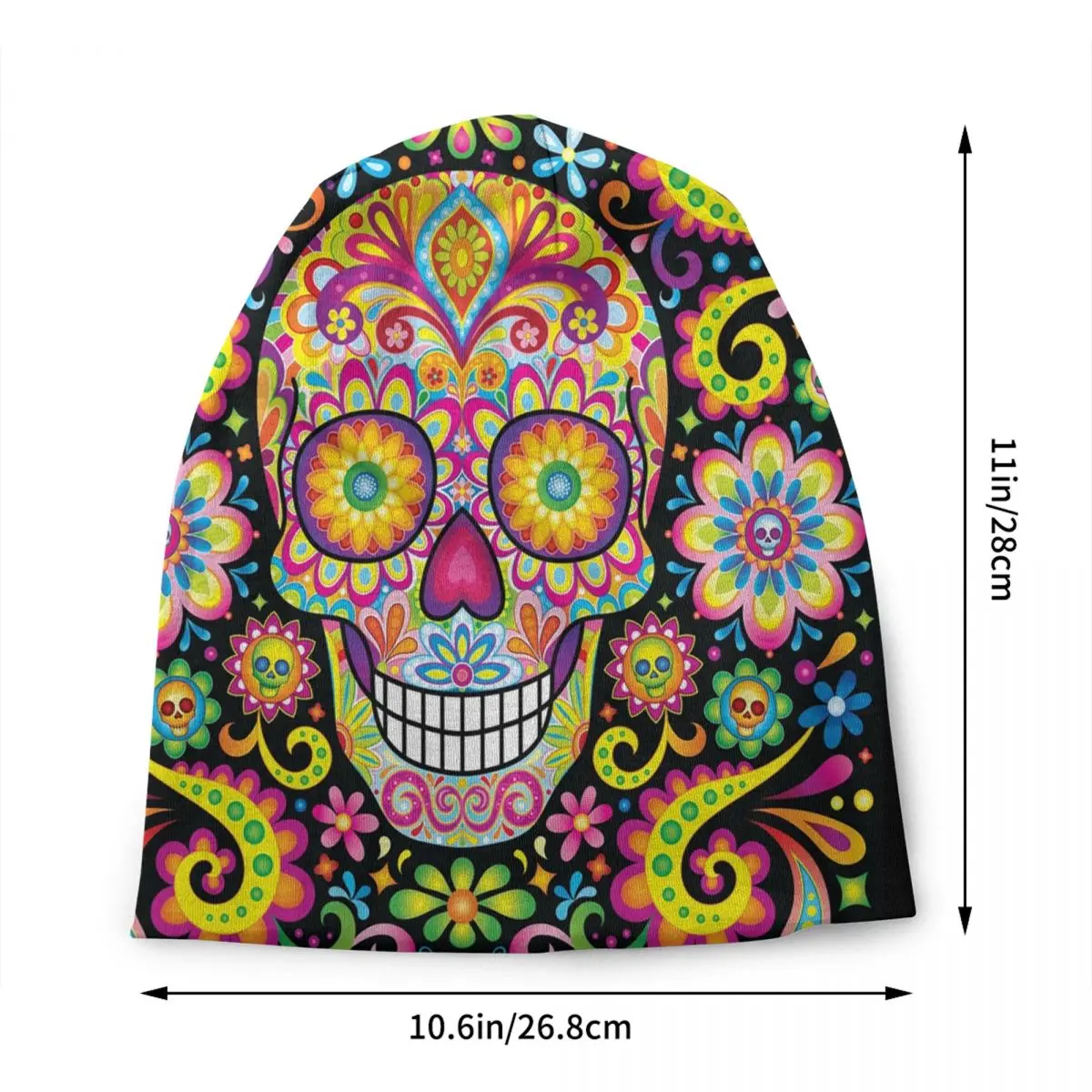 Mexican Sugar Skull Day Of The Dead Art Bonnet Hats Hip Hop Knit Hat For Men Women Winter Warm Skullies Beanies Caps