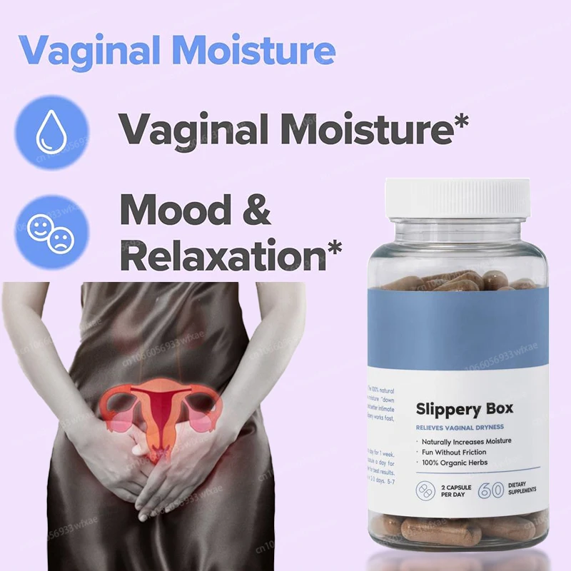 

Slippery Box Feminine Care for Vaginal Health - 60 Fast-Acting Capsules for Women's Wellness, pH Balance and Intimate Support