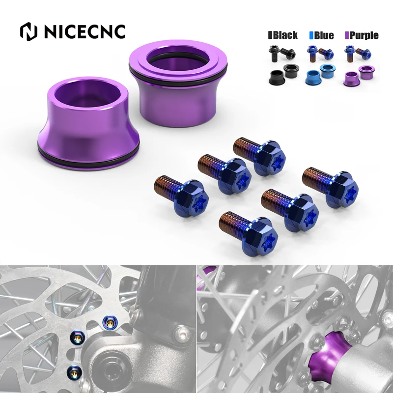 

NICECNC For Surron light bee X S L1E M5*10 Front Brake Disc Pad Screws & Front Wheel Spacers Hub Collars For Segway X160 X260