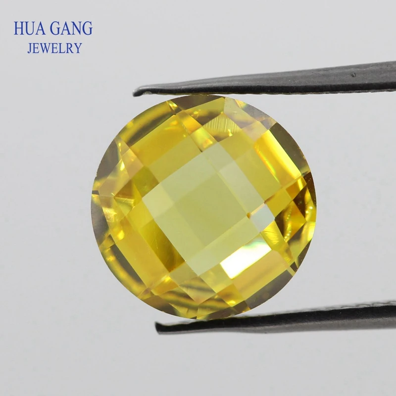 Wholesale Colored 3mm-8mm Round Double Checkerboard Cut Cubic Zirconia Bulk White Garnet Pink CZ Synthetic Gemstones
