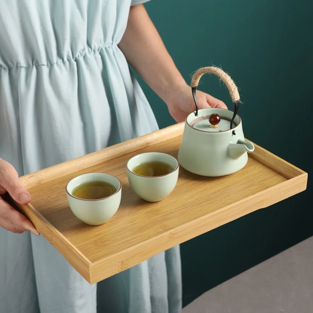 

3 Pcs Bamboo Tray 22x13x2cm 28x19x2cm 33x22x2cm Japanese Style Decorative Food Plate Rectangle Serving Bath Fruit Cheese Board