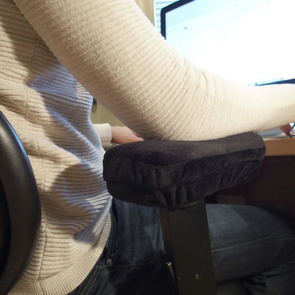 

2Pcs Memory Foam Armrest Pads Elastic Cover Thick Cotton Support Pain Relief Elbow Pillow Chair Armrest Cushion Home Office