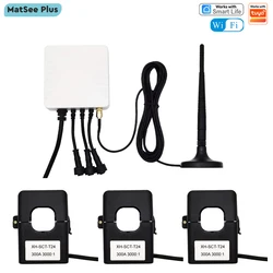 Tuya-Compteur d'énergie électrique numérique Smart Life, 3 phases, WiFi, pince de courant, moniteur d'application, puissance 200A, 120A, 80A
