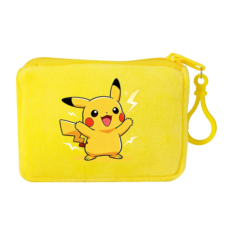 Pokemoned  Anime Coin Purse Girl Boy Mini Short Wallet Keychain Zipper Women Purse ID Card Rose Money Bag Small Makeup Bags Gift view 5