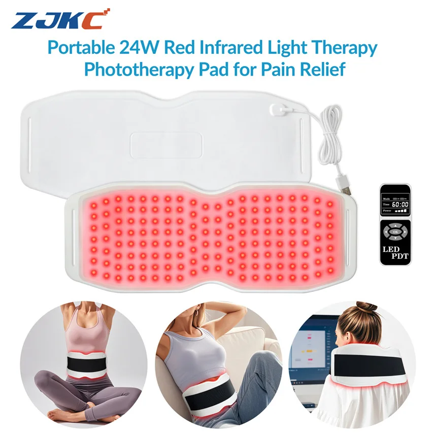 

ZJKC 660nm 850nm 940nm Led Infra Red Light Treatment Phototherapy Heating Pad Belt Device for Shoulder Neck Pain Arthritis