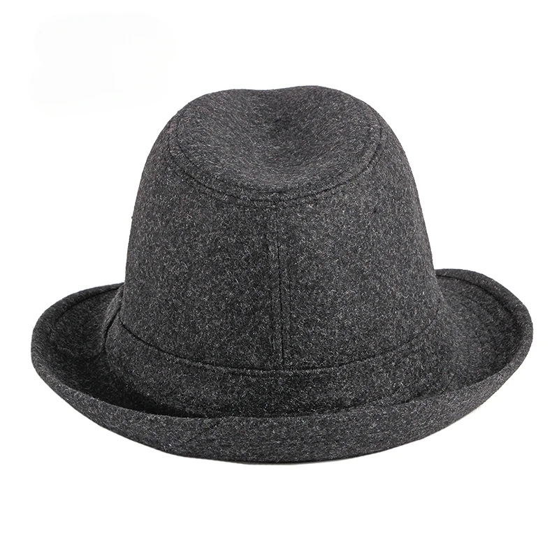 Men\'s Woolen Hats for Autumn and Winter  Middle-aged and Elderly Jazz Hats and English Gentlemen Hats Fedoras For  Men