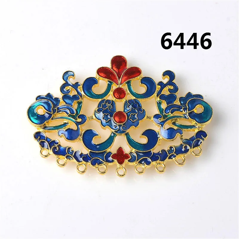 Antique series new cloisonne alloy accessories bridal headgear accessories DIY jewelry factory direct sales