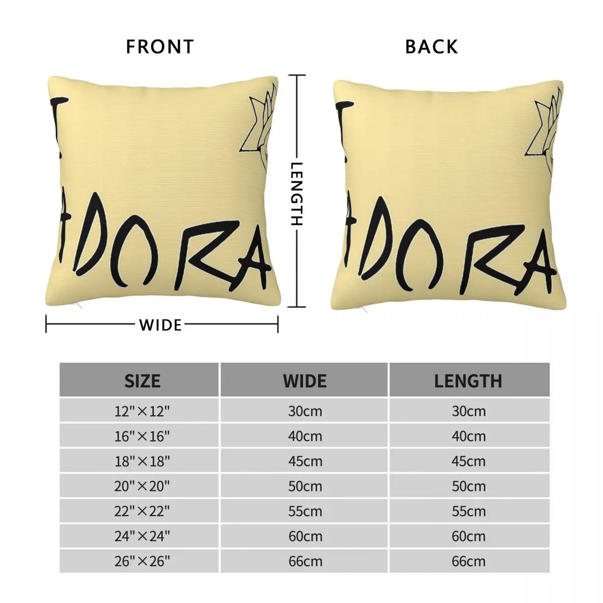 Hi Adora P Square Pillowcase Pillow Cover Polyester Cushion Zip Decorative Comfort Throw Pillow for Home Sofa