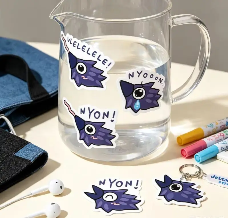Deltarune Kawkaw Holographic Vinyl Sticker Waterproof Sparkle Cosplay Accessories Game Fan Gift For Laptop Water Bottle Phone