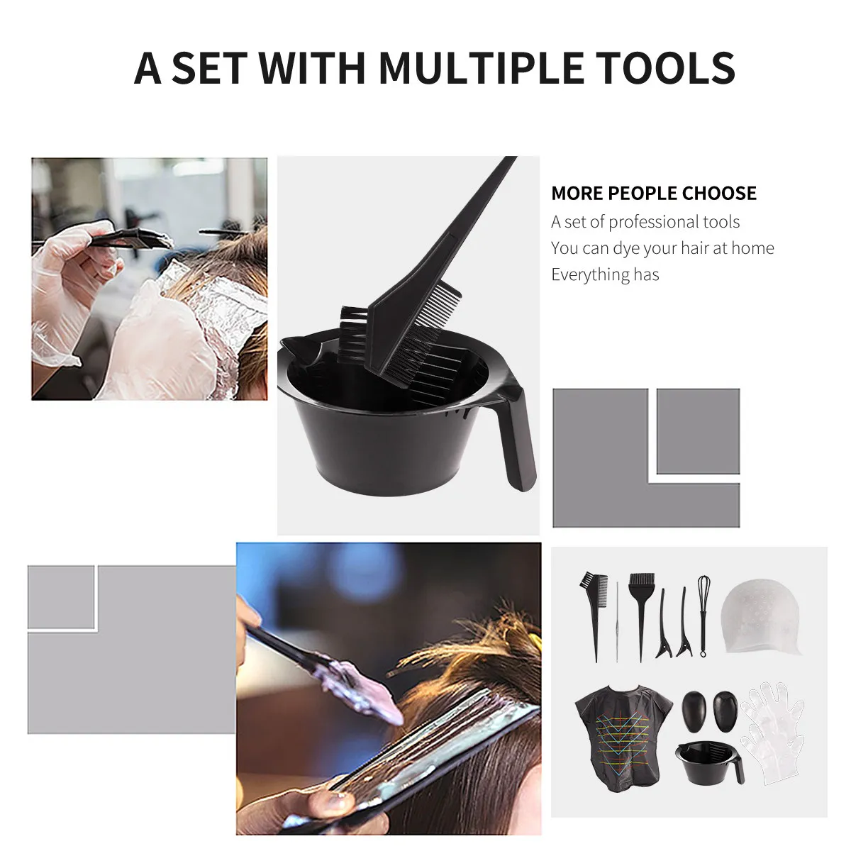 

1Set Hair Dyeing Tools Premium Material DIY Hair Clip Ear Cover Brushes Professional Personal Hairdressing Kit