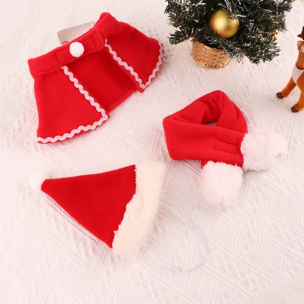 Gattino Cucciolo carino Sciarpa rossa Cappello Testa di cervo Mantello Cappello Cane Gatto Costume da compagnia Vestiti di Natale Vestiti per animali Costume cosplay per animali domestici