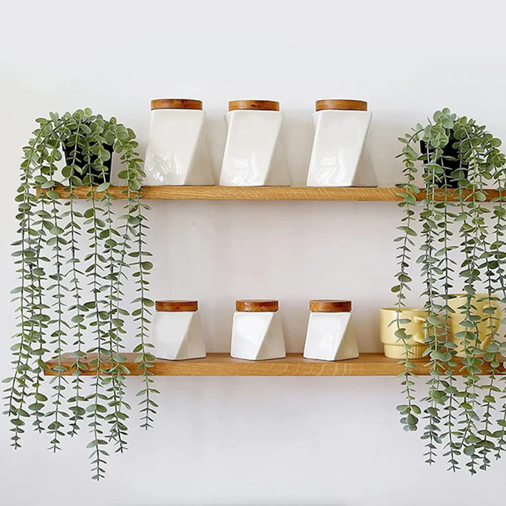 

Wicker Hanging Potted Plant Combination Lifelike Rattan Pendants Indoor Outdoor Decor Artificial Plants Home Garden Office Wall