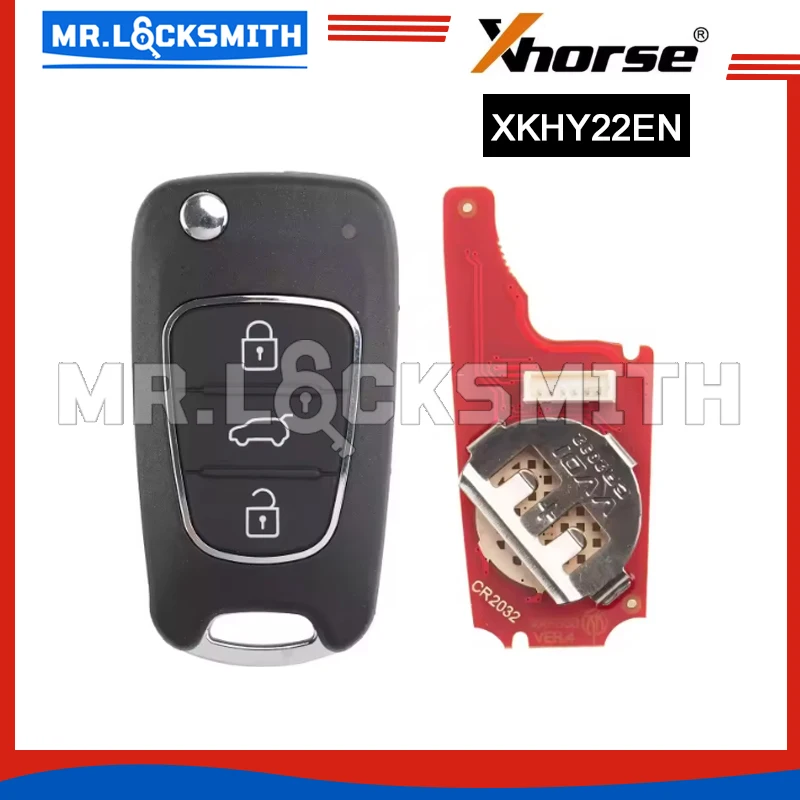 Original XHORSE XKHY22EN 2nd Gen Wire Remote Key Flip 3 Buttons Wired Programming XM5118 Chip VVDI Too