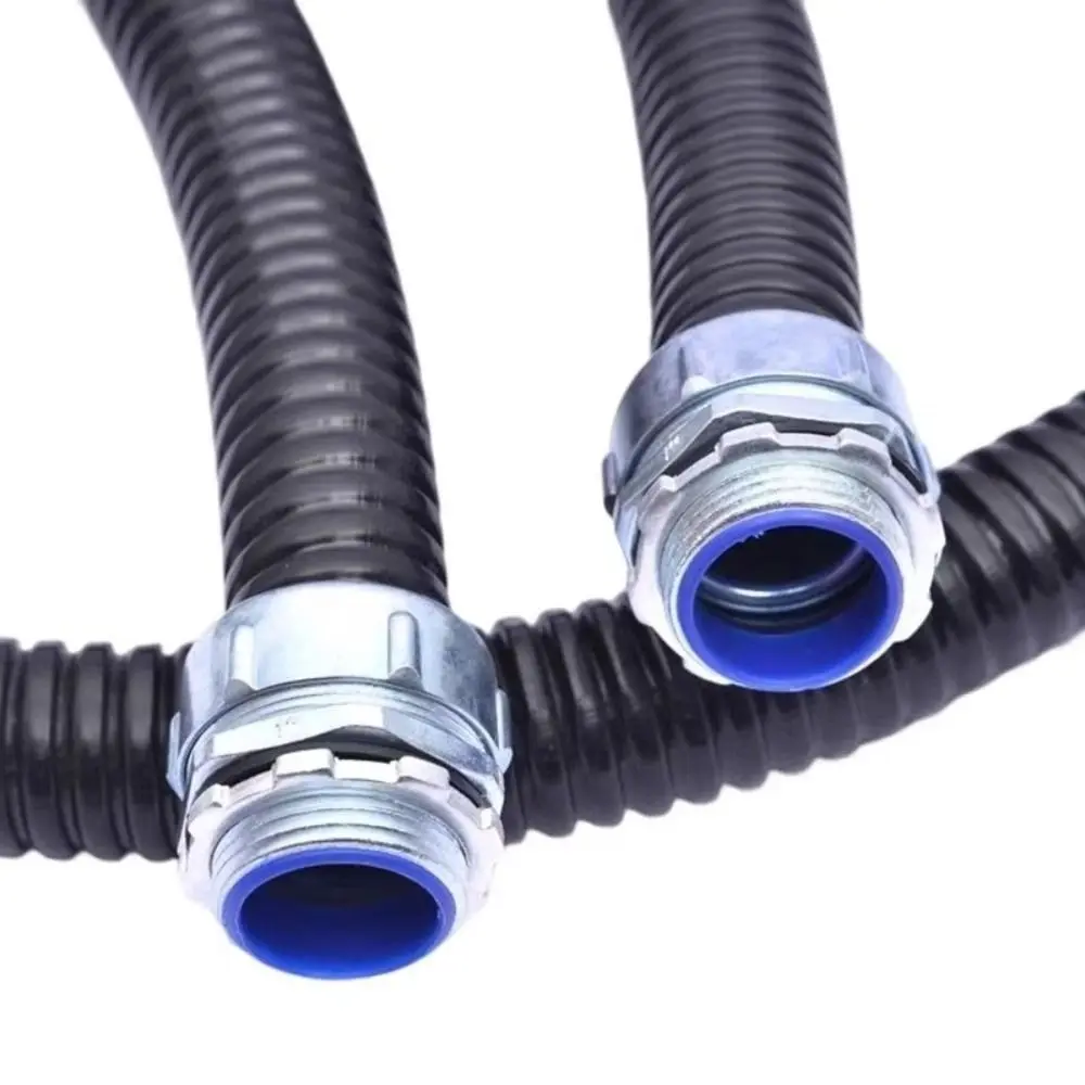 Plastic Coated Threaded Corrugated Pipe Connector Galvanized Wear Resistant Hose Joint Smooth External Thread