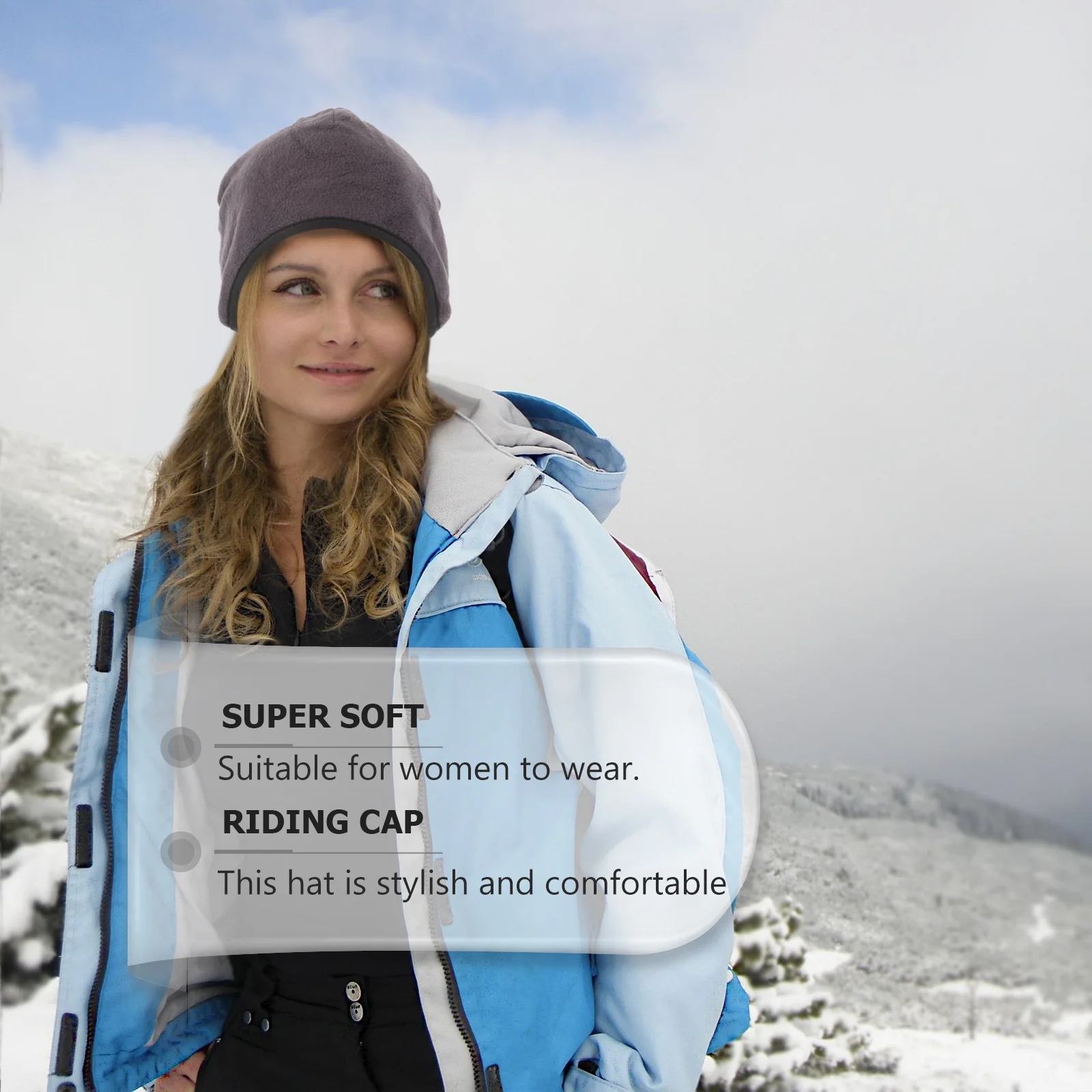 

1pc Windproof Warm Hat Outdoor Cycling Cap For Women Polar Fleece Skiing Headgear Long Hair Friendly Hiking Running Hat
