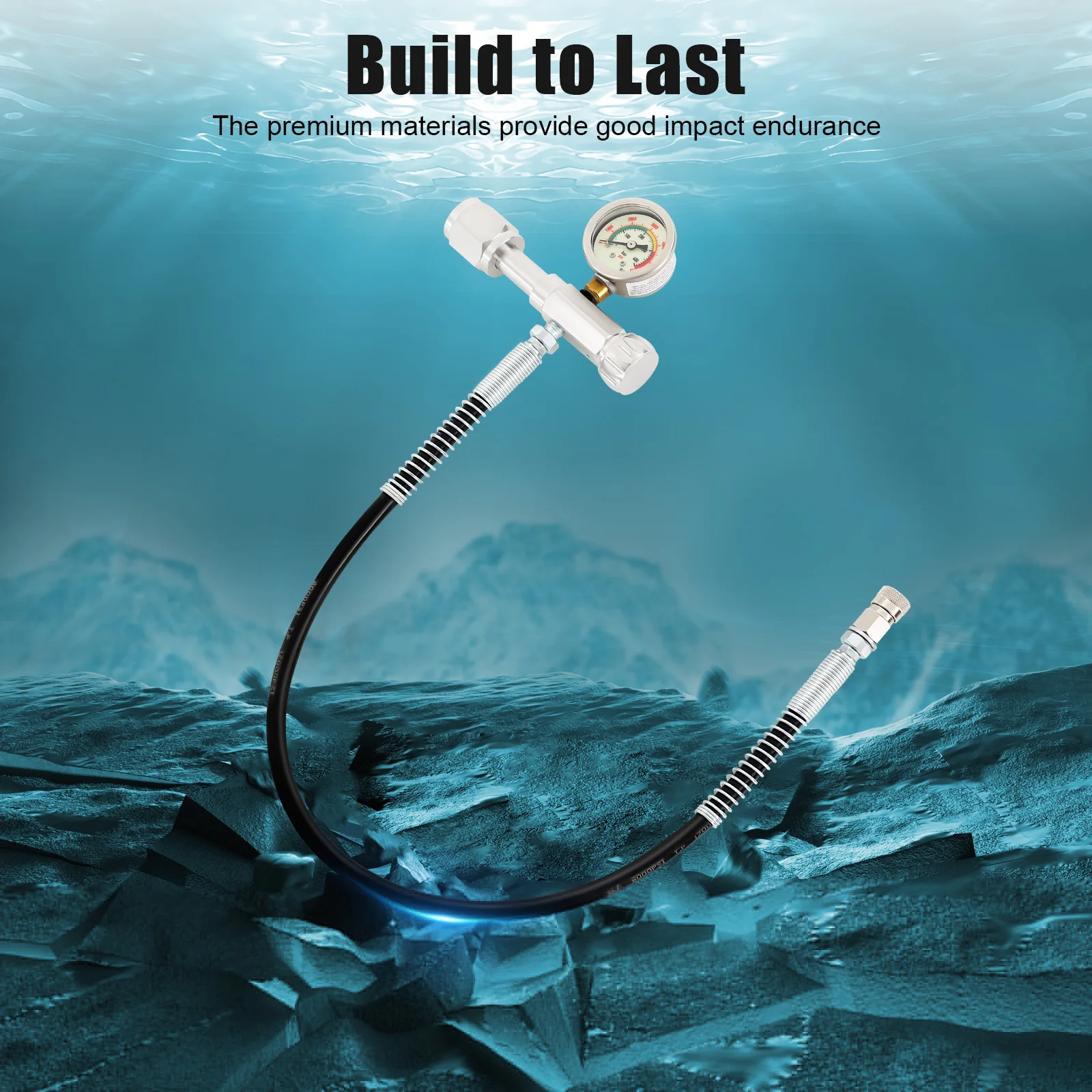 

PCP SCBA Refill Charging Connector Valve Oxygen Tank Air Filling Adapter W/ Hose