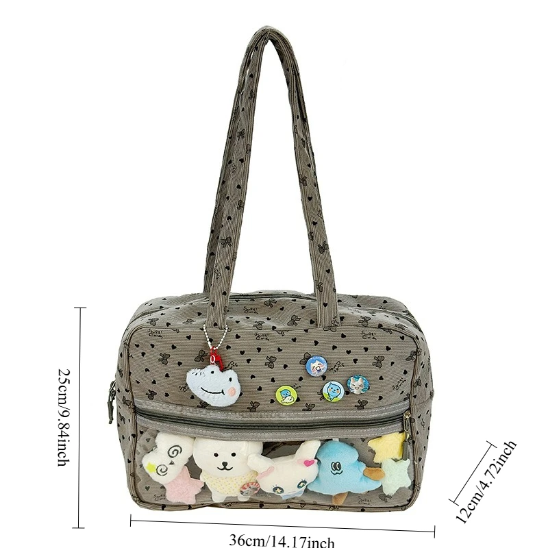 موضة أنيمي مقبض علوي حقيبة لطيف البولكا نقطة قماش حقيبة كتف سعة كبيرة حمل مريحة ومتعددة الاستخدامات الملمس Ita حقيبة