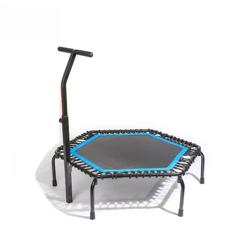 Hexagonal Exercise Trampoline With Handle Bar