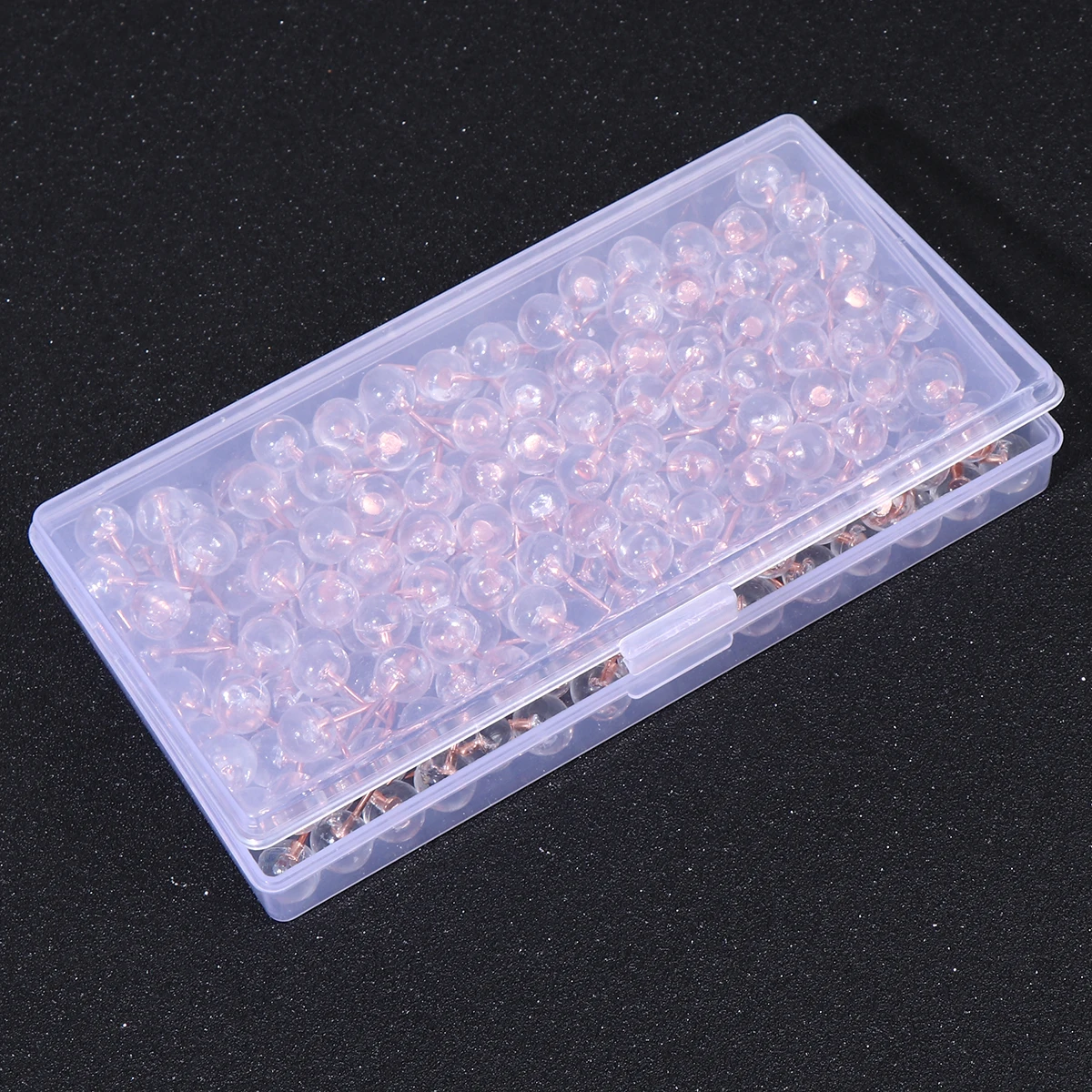 

Transparent Pushpins Map Tacks Flag Thumbtacks Decorative Wall Nails For Travel Home Office Diy Supplies (Rose Gold)