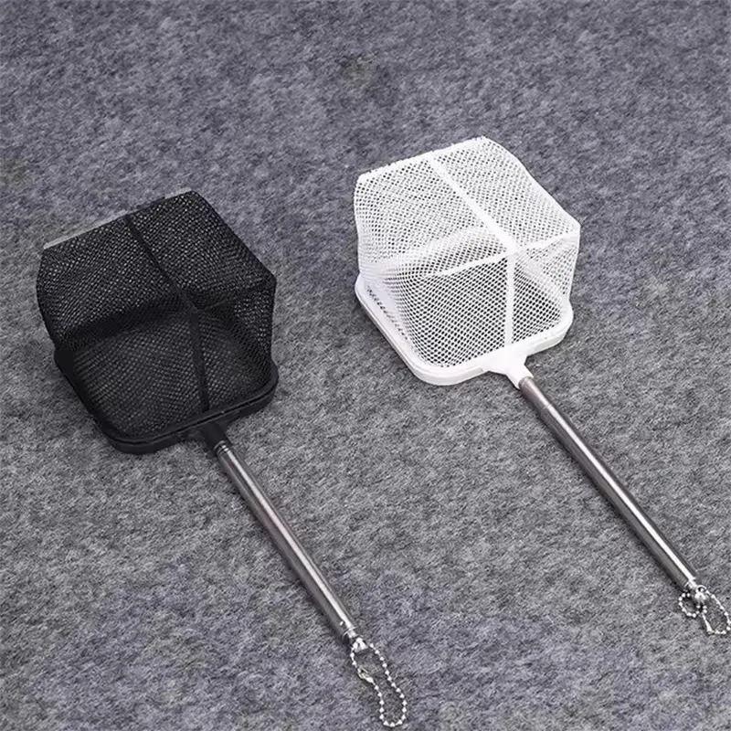 3D Aquarium Small Fish Scoop Telescopic Long-Handle Fishing Net for Catching Fish and Shrimp, Aquarium Net Accessory