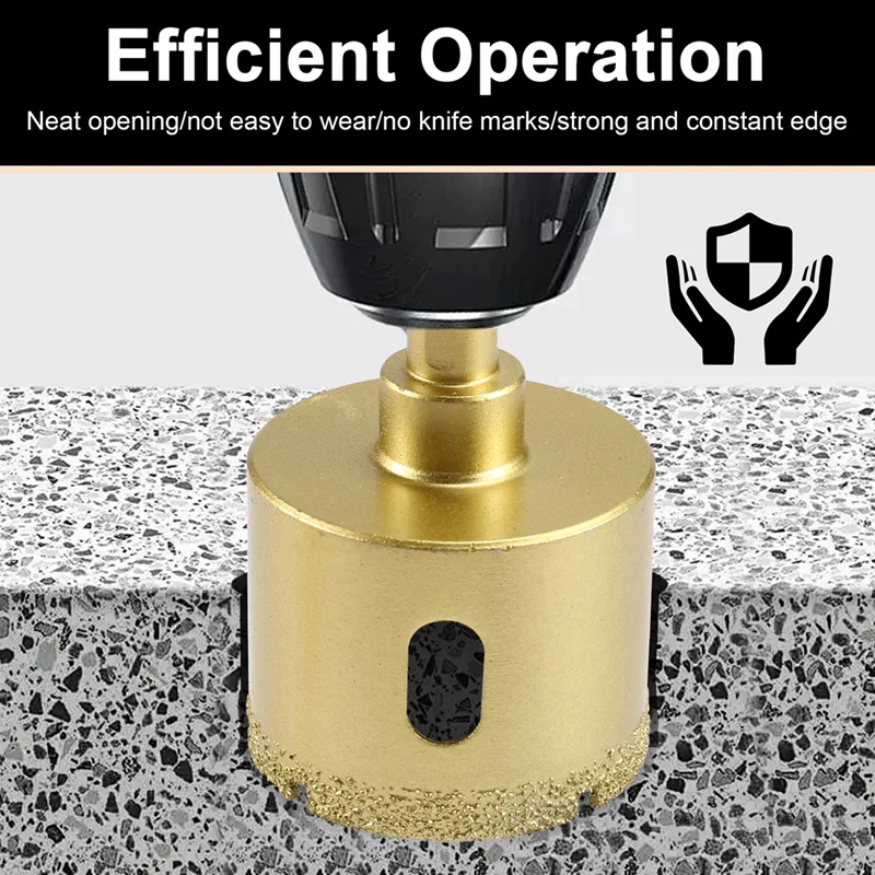 2PCS Drill Bit Thread Vacuum Brazed Dry Cut Diamond Drilling Core Bits 45Mm Hole Saw Cutter For Electric Hand Drill