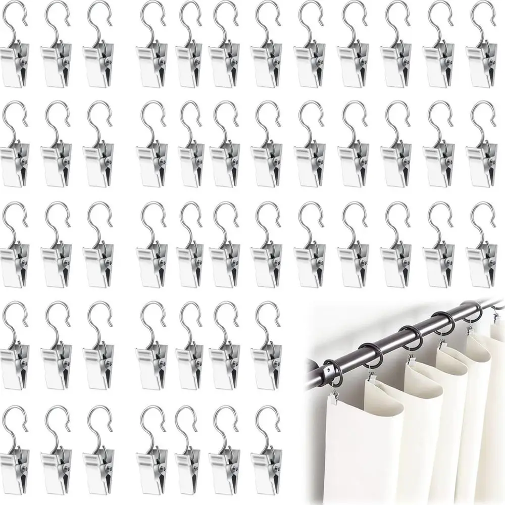 Stainless Steel Drapery Clips Hooks Heavy Duty Metal Fasteners Rustproof Clamps For All Types Curtain Window Hardware