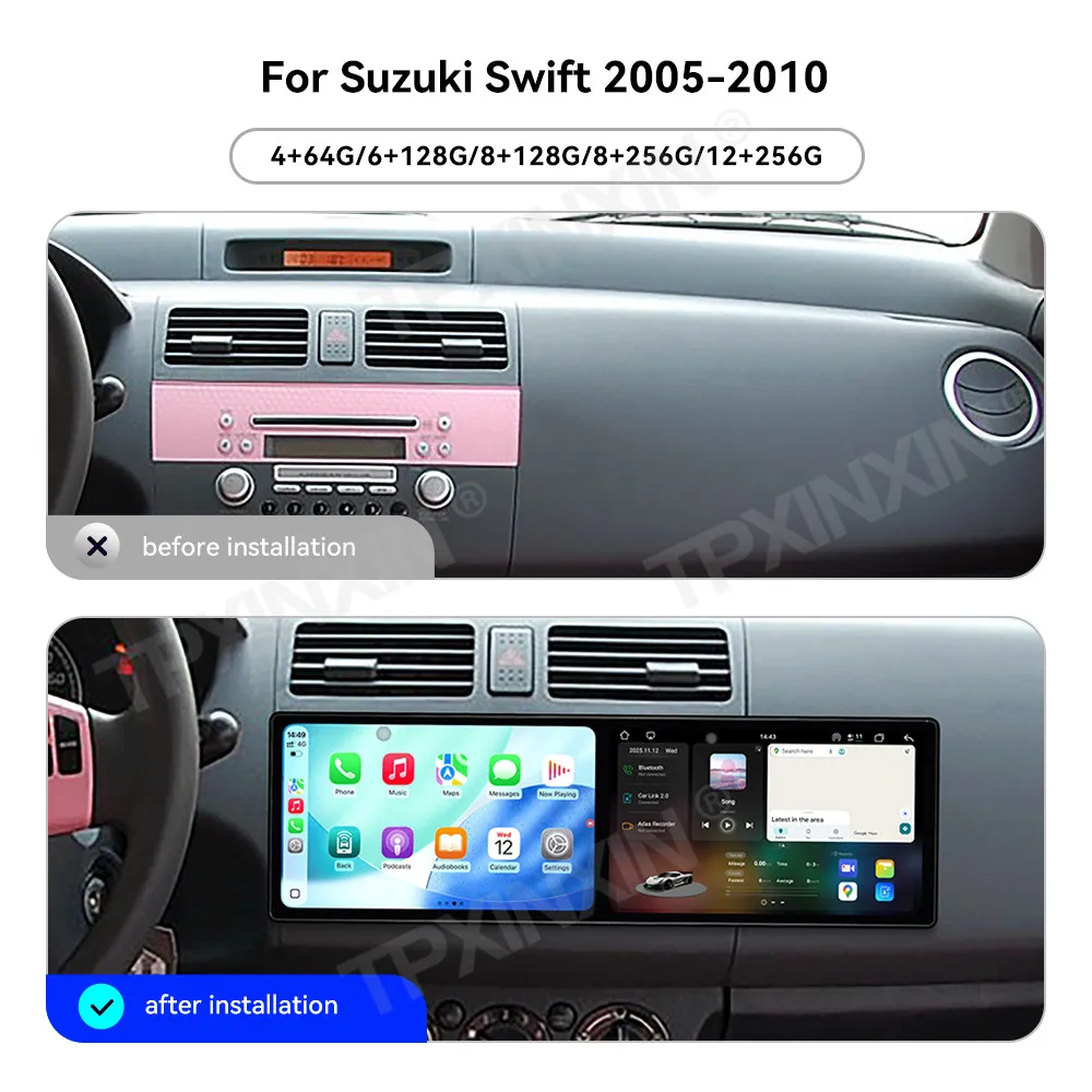 For Suzuki Swift 2005-2010 Android Car Radio Multimedia Video Player Wireless Carplay Autoradio Stereo GPS Navigation Head Unit
