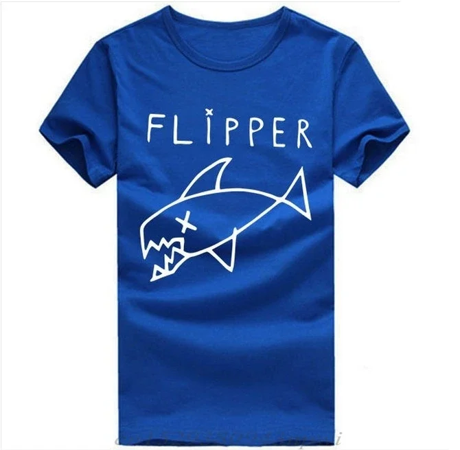 Flipper Fish Rock Music Band T Shirts Men 100% Cotton O Neck Tshirt Man T-Shirts Casual Mens Tees Tops Drop Shipping