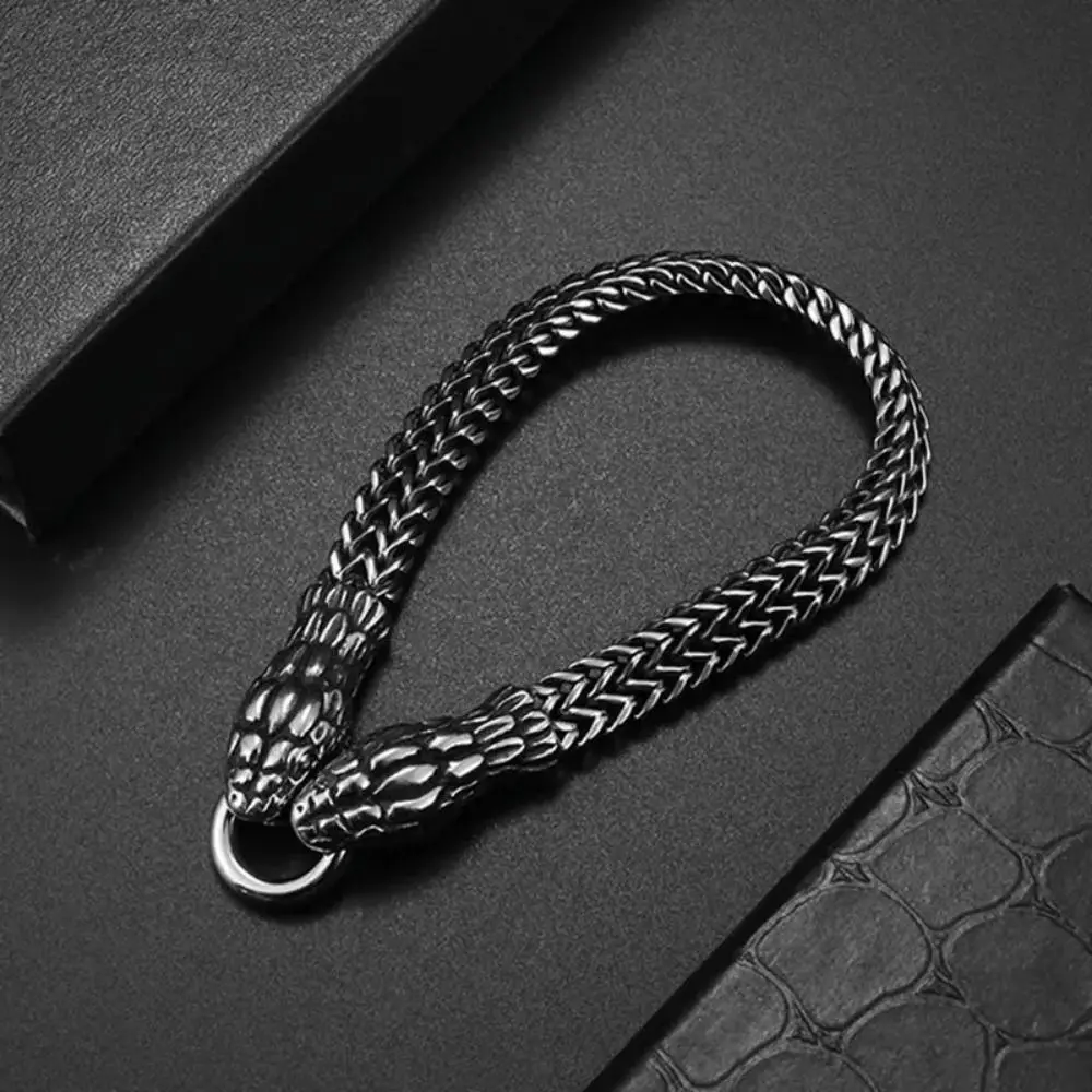 Fashion Double-Headed Snake Bracelet High Quality Hollowing Out Hollow Witch Pendant Bracelet Personality Punk